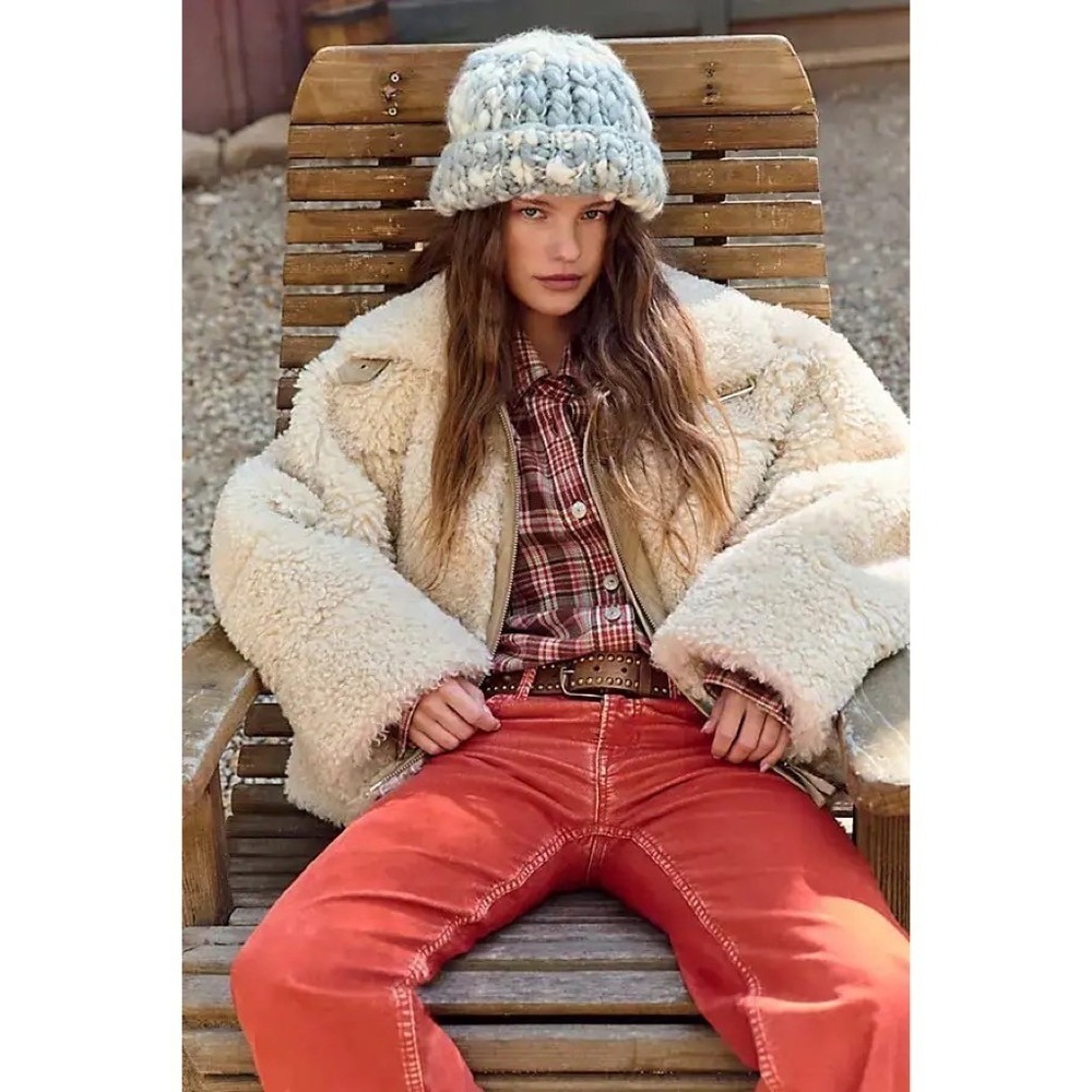 NWT!!‎ FREE PEOPLE Jolie Teddy Coat Faux Fur Oversized Bohemian Outdoors Medium